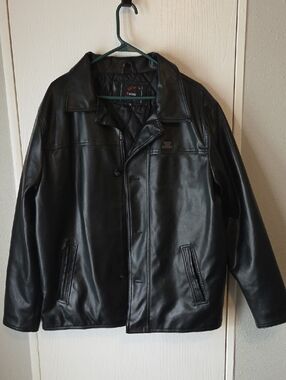 Rosso Black And Gold Italian Leather Jacket